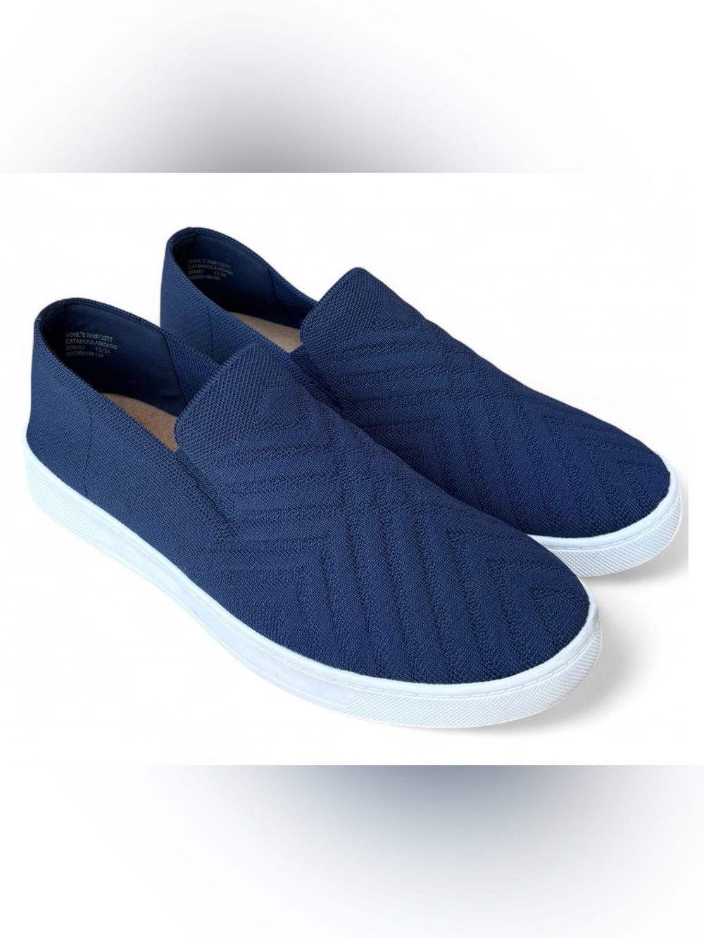 Sonoma Women’s Navy Knit Slip-On Casual Sneakers Ortho Memory Foam Lining 8.5